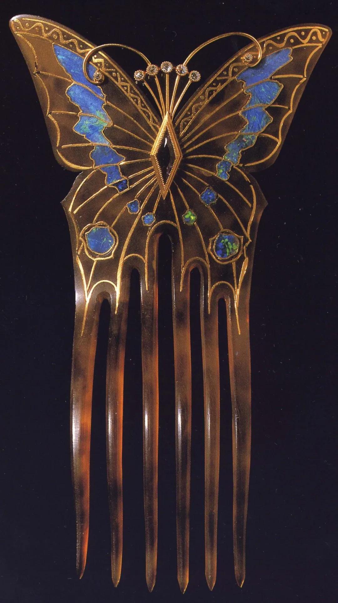 Comb Turtle shell, gold, opal, amethyst and diamond Georges Fouquet 1899