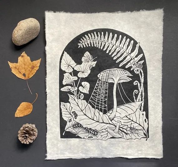 Forest Floor, Lino Print, Nature Print - Etsy